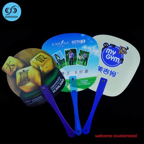 wedding summer fan custom advertising fan craft gifts plastic handle