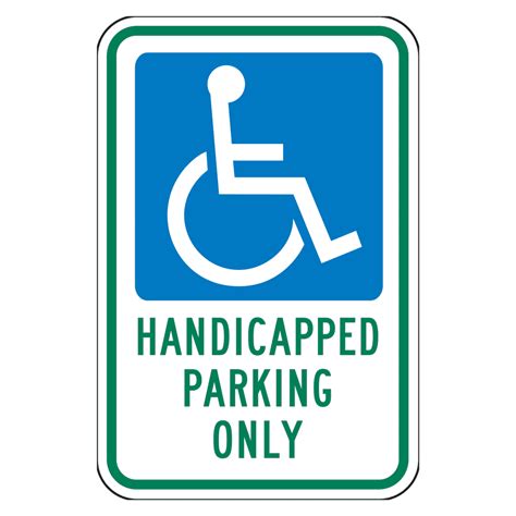 handicapped parking  sign reflective street signs