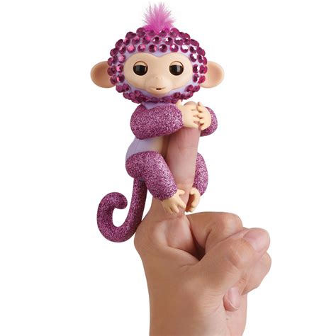 fingerlings monkeys fingerblings glitz purplepink friendly interactive toy  wowwee