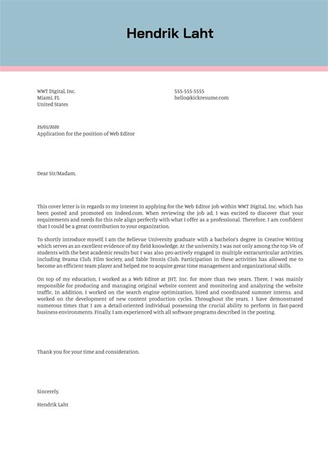 cover letter  editor job    letter template collection