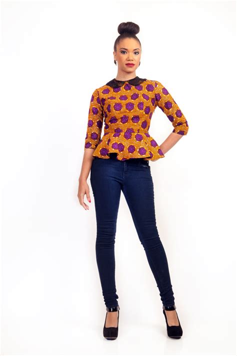 Elegant African Print Peplum Shirt By Diyanu On Etsy