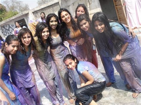 Prema S World Beautiful Girls Playing Wet Holi In White