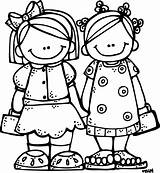 Friends Melonheadz Clipart Lds Sisters Girls Coloring Clip Sister Pages Illustrating Two Siblings Cliparts Friend Children Conference Para Easter Inspirations sketch template