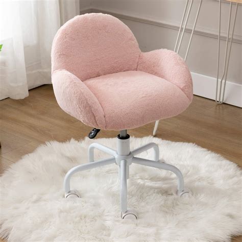 amazoncom cimota pink girls desk chair furry adjustable study chair