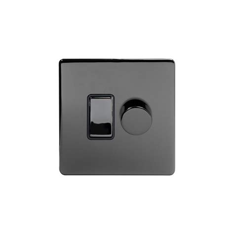 soho lighting black nickel dimmer  rocker switch combo blk ins screwless   switch