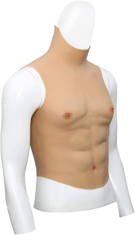 Cyomi Fake Male Chest Silicone Muscle Half Body High Collar Hollaween