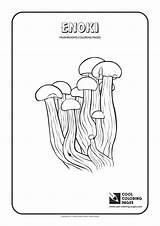 Coloring Pages Cool Mushrooms Enoki Mushroom sketch template