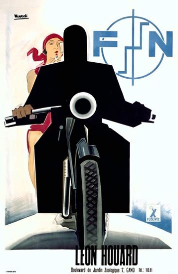 leon houard gand fn motorcycles nizzoli mad men art vintage ad art collection