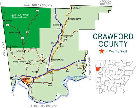 crawford county map encyclopedia  arkansas
