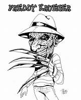 Freddy Krueger Coloring Pages Printable Drawing Color Kruger Movie Scary Horror Cartoon Colouring Adult Sketch Template Books Getdrawings Comments Getcolorings sketch template
