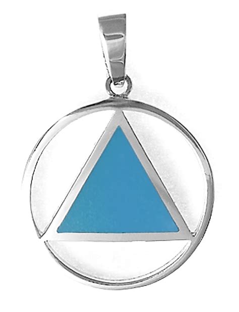 Sterling Silver And Blue Enamel Aa Pendant