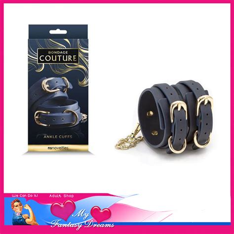 bondage couture ankle cuffs gold buckles my fantasy dreams