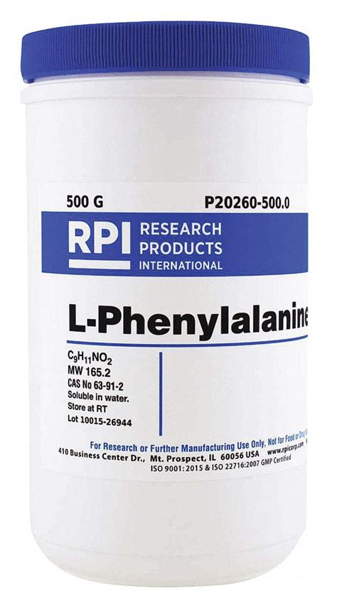 Rpi L Phenylalanine 500g 30ud69 P20260 500 0 Grainger