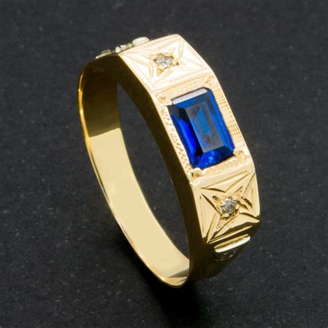 anel de formatura masculino em ouro 18k cod af142 — diouro joias