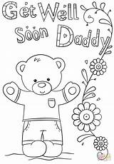 Soon Well Coloring Printable Pages Card Color Cards Daddy Child Better Feel Funny Cute Mom Print Template Colouring Kids Challenge sketch template