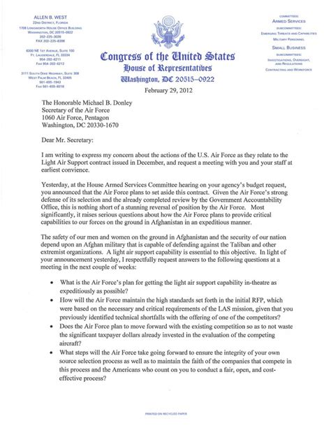 letter  congressman template  creative template