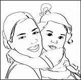 Coloring Mom Baby Pages Color Convert Mother Maman Coloriage Sourir Enn Bebe Dr sketch template