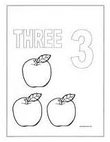 Number Coloring Pages Three Simplydaycare sketch template