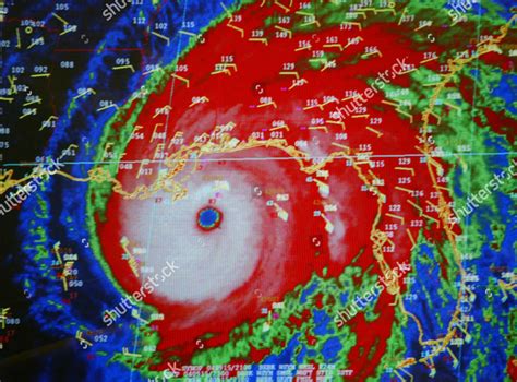 hurricane ivan enhanced infrared satellite view editorial stock photo