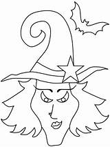 Halloween Coloring Pages Witch Color Colouring Drawing Template Kids Clipart Simple Face Witches Print Templates Pdf Fun Children Drawings Ages sketch template