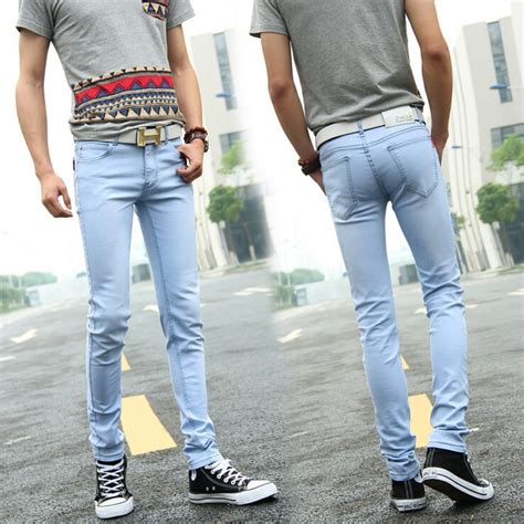fashion men s skinny tight jeans man classic slim fit stretch jeans