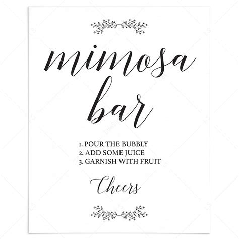 mimosa bar sign printable printable world holiday
