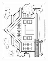 Coloring School Pages Back Kids Printable Worksheets Kindergarten Sheets Easy Preschool Itsybitsyfun Visit Books Activities House Crayola Building Drawing sketch template