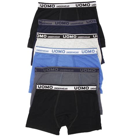 6 Mens Boxer Briefs Underwear Stretch Fashion Trunk Short Bulge Lot M L