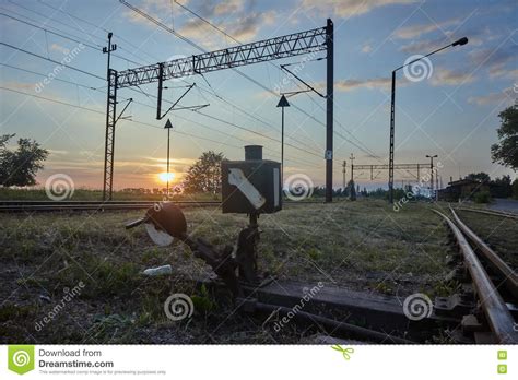 steering station  tracks stock photo image  station infrastructure