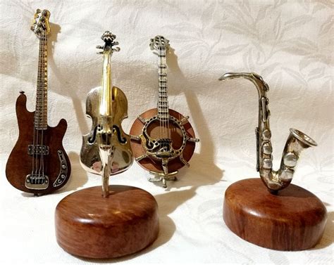 prachtige miniaturen van muziekinstrumenten collectie van   zilver italie