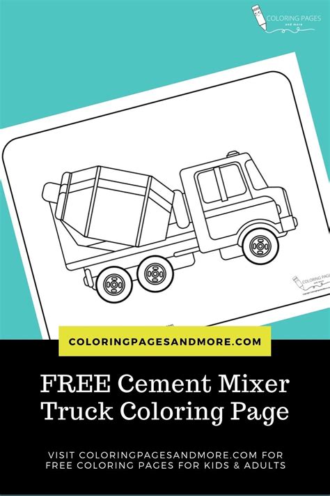 cement mixer coloring page coloring pages   cement mixer
