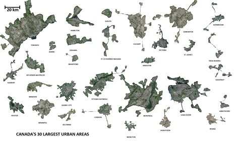 size comparison canadas  largest urban areas  rcanada