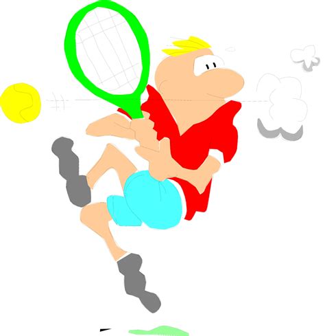 tennis man  stock photo illustration   cartoon man playing