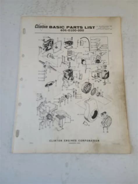 clinton engines  basic parts list illustrated model    grade   picclick