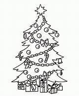 Coloring Christmas Tree Pages Kids Printable Presents Holiday sketch template