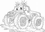 Coloring Pages Off Monster Truck Road Flashing Trucks Car Lights Monsters Drawings sketch template