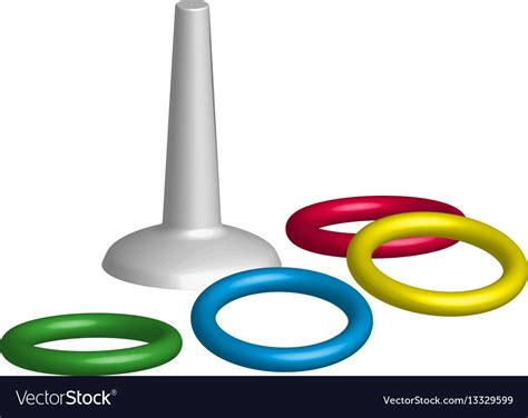 Game Throwing Rings Toys In 3d Royalty Free Vector Image