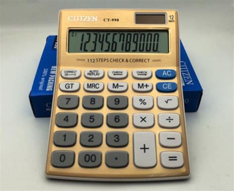 ct  portable solar calculator  digits electronic golden high  calculators modern office
