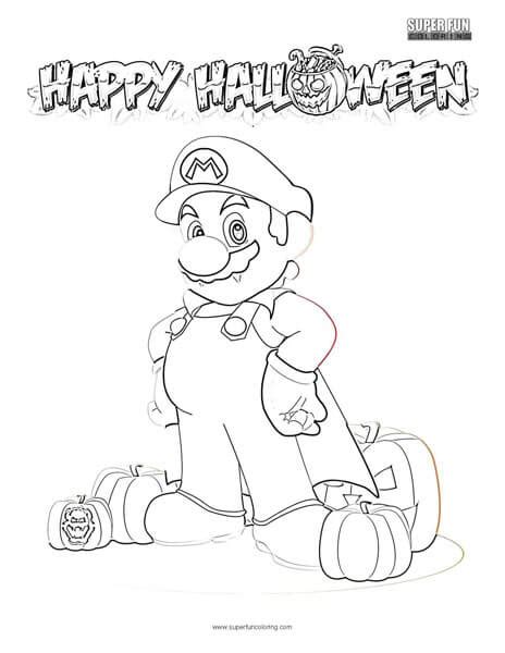 halloween mario coloring page super fun coloring