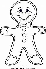 Gingerbread Coloring Man Pages Christmas Clipart Template Outline Printable Drawing Kids Pain Sheet Color Bonhomme Family Woman Printables Cliparts Clip sketch template