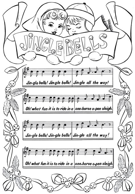 printable christmas coloring page jingle bells  graphics fairy