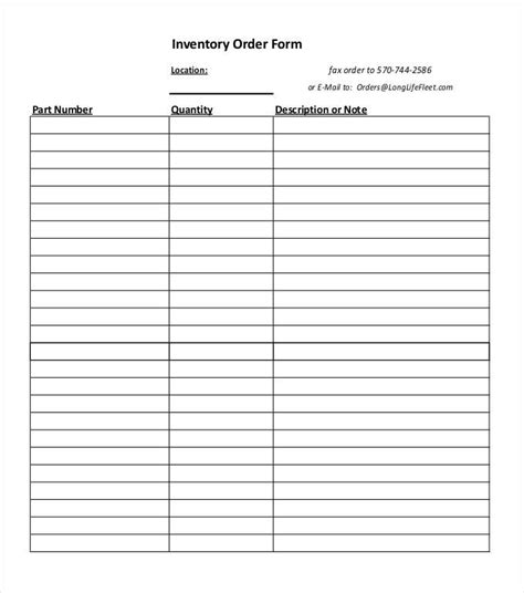 inventory sheet templates  printable excel  formats