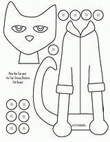 Pete Cat Coloring Printables Preschool Clipart Board Felt Activities Stories Buttons Templates Eyes Pages Groovy Template Drawing Shoes Crafts Book sketch template