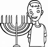 Coloring Chanukah Jewish Menorah Pages Boy Clipart Cliparts Children Color Colouring Library Popular sketch template