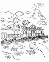 Train Coloring Dinosaur Pages sketch template