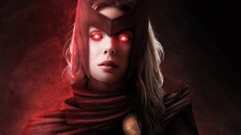 scarlet witch glowing red eyes  laptop full hd p hd