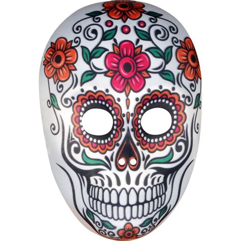 Star Power Day Of The Dead Sugar Skull Face Mask White Multi One Size