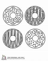 Doughnut Donuts Sheets Freecoloring Partywithunicorns sketch template