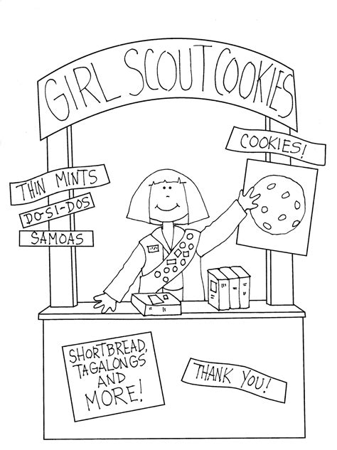 girl scout cookie coloring pages printable info