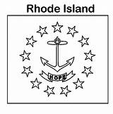 Island Rhode Flag Coloring State Color sketch template